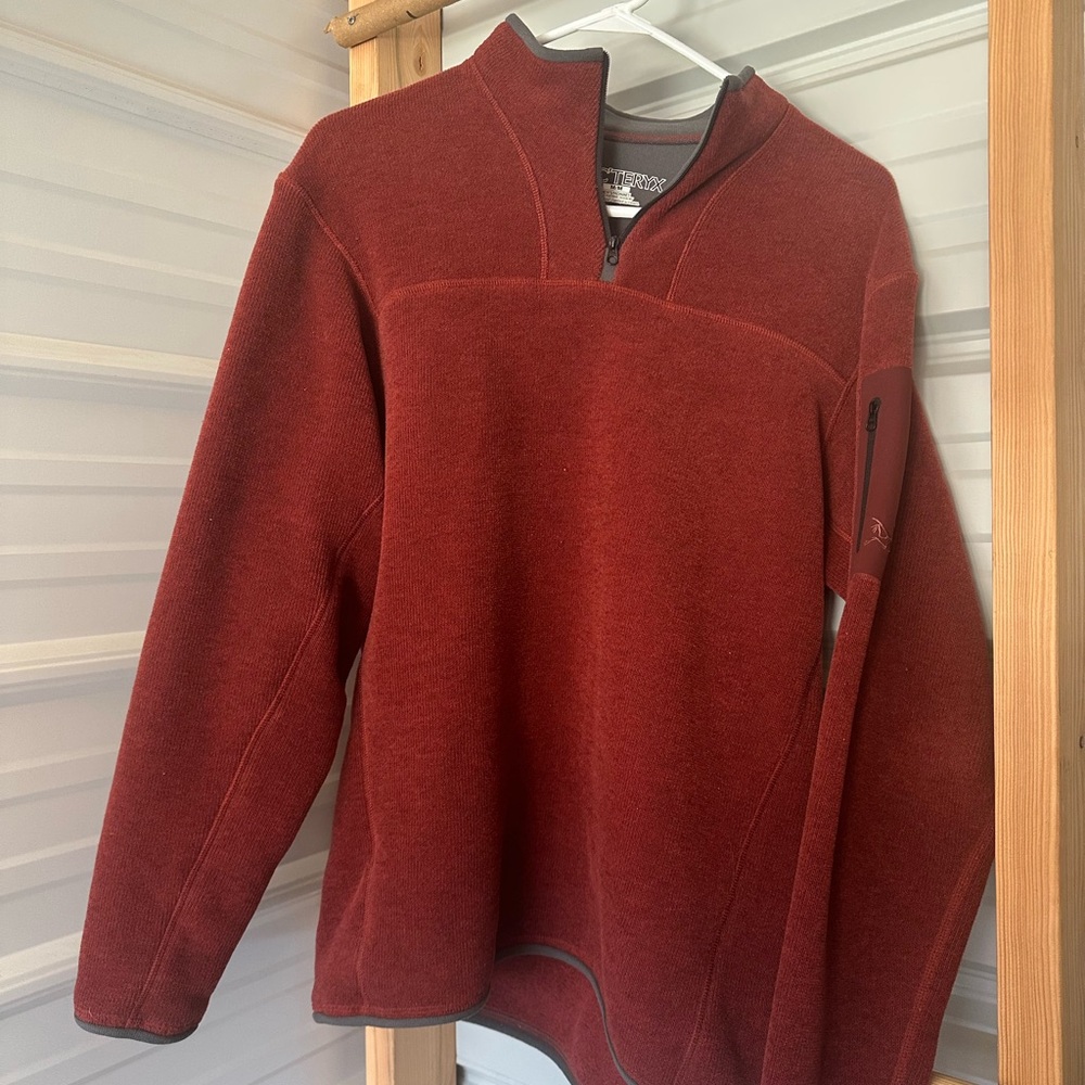 Arc'teryx Red Zip Up Sweater Cozy Fleece